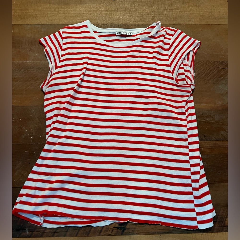Striped Zara Cap Sleeve Tee